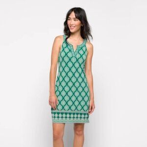 Magnolia Grace Alhambra Border Print Jade Green Dress Womens Extra Large Resort